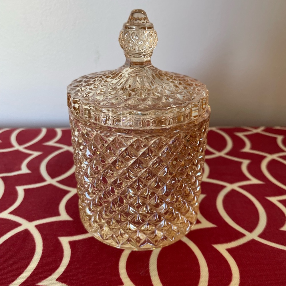 Crystal Amber Glass Container